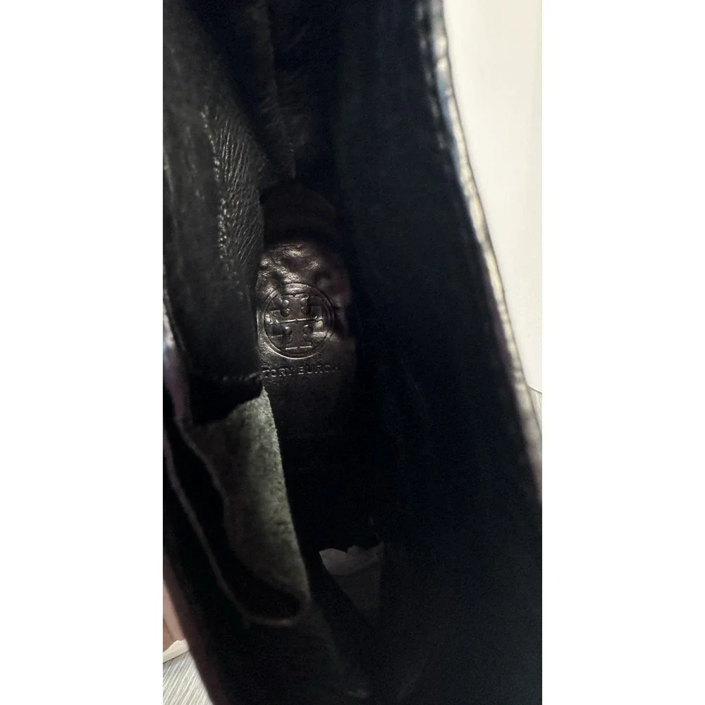 Tory Burch Bennie BLACK Leather Buckled Biker Ankle Boots size 9 Vibram‎ Soles